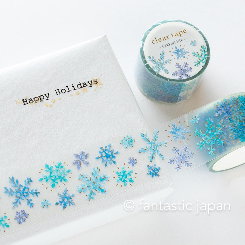 Gold Foil PET Clear tape / hokkori life -snow flake-