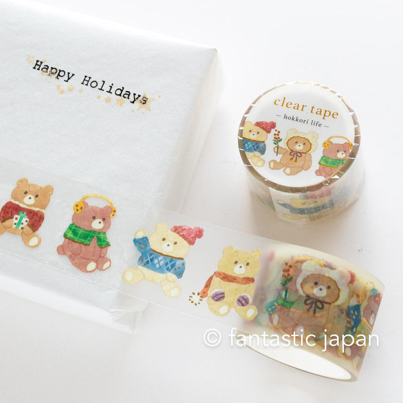 Gold Foil PET Clear tape / hokkori life -bear-