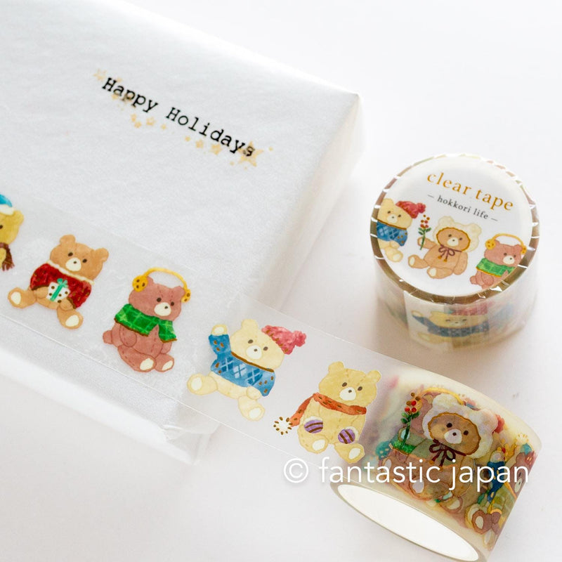 Gold Foil PET Clear tape / hokkori life -bear-