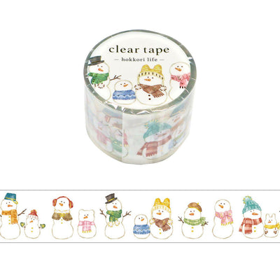 Gold Foil PET Clear tape / hokkori life -snowman-