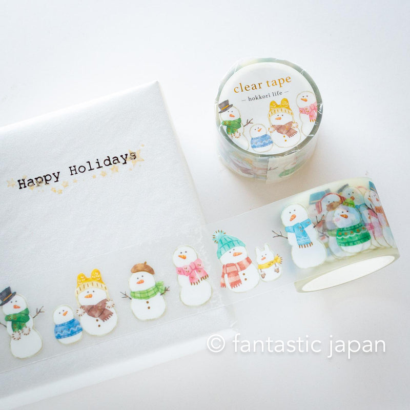 Gold Foil PET Clear tape / hokkori life -snowman-