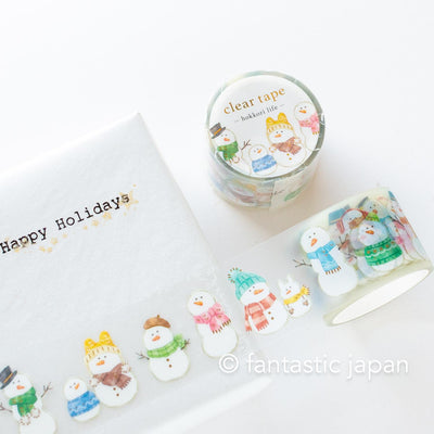 Gold Foil PET Clear tape / hokkori life -snowman-