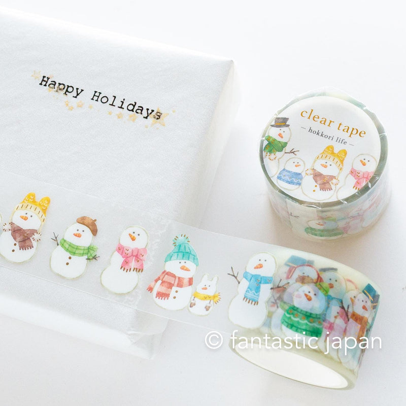 Gold Foil PET Clear tape / hokkori life -snowman-