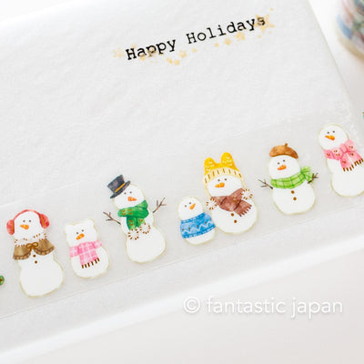 Gold Foil PET Clear tape / hokkori life -snowman-
