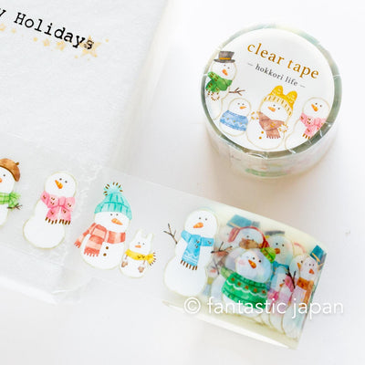 Gold Foil PET Clear tape / hokkori life -snowman-