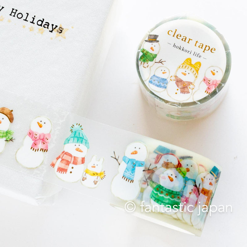 Gold Foil PET Clear tape / hokkori life -snowman-