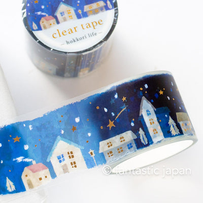 Gold Foil PET Clear tape / hokkori life -night town-