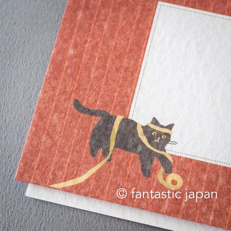 Japanese washi letter set -Cat and Christmas gift-