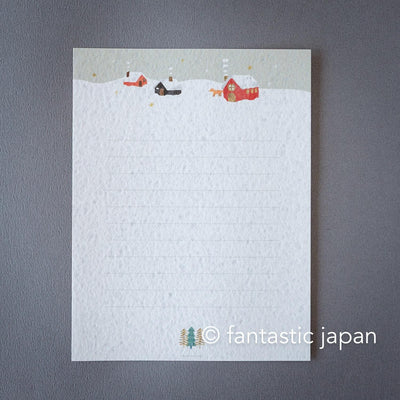 Japanese washi letter set -House in the snow-
