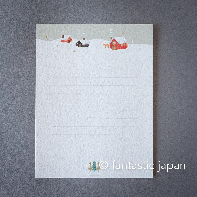 Japanese washi letter set -House in the snow-