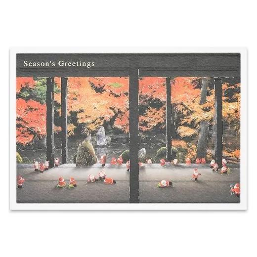 Christmas card / A tiny Santa traveling through Japan -Rengeji-