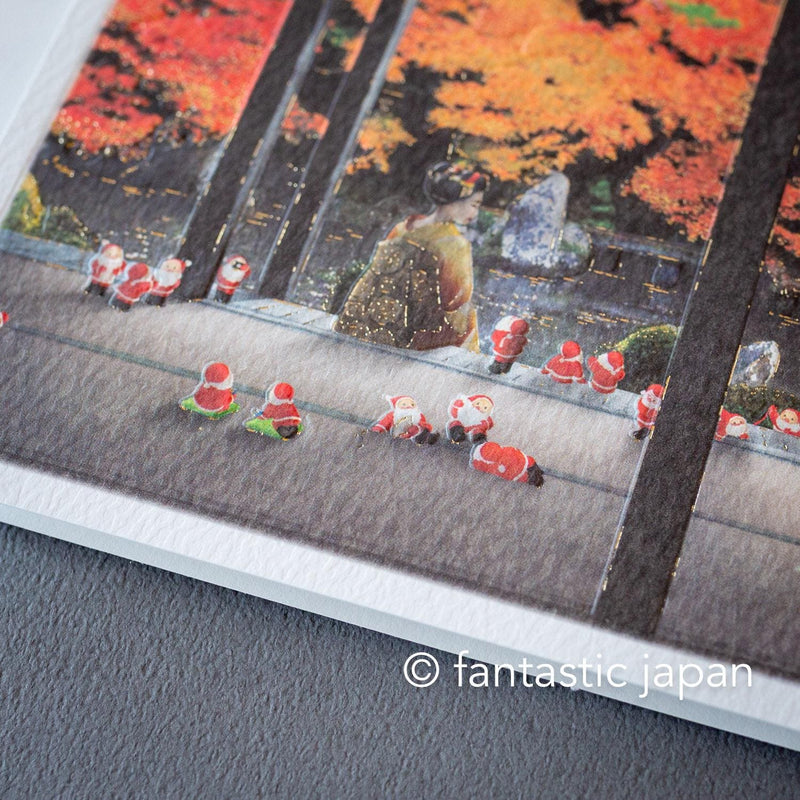 Christmas card / A tiny Santa traveling through Japan -Rengeji-