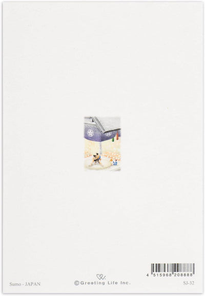 Christmas card / A tiny Santa traveling through Japan -Sumo-