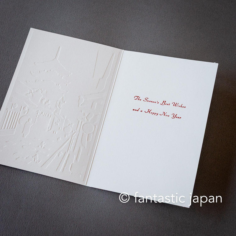 Christmas card / A tiny Santa traveling through Japan -Kyoto-