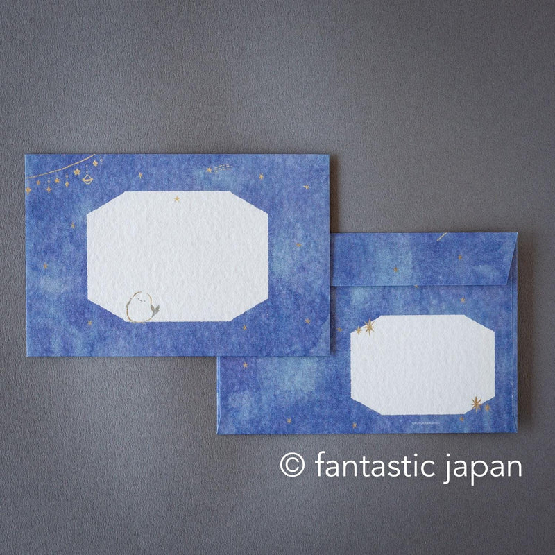 Japanese washi letter set -Long tailed tit and Stars-