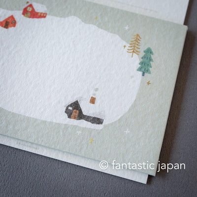 Japanese washi letter set -House in the snow-