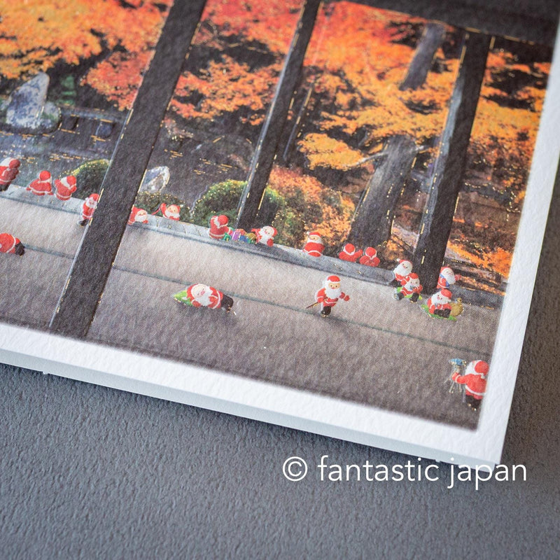 Christmas card / A tiny Santa traveling through Japan -Rengeji-