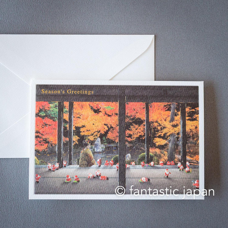 Christmas card / A tiny Santa traveling through Japan -Rengeji-