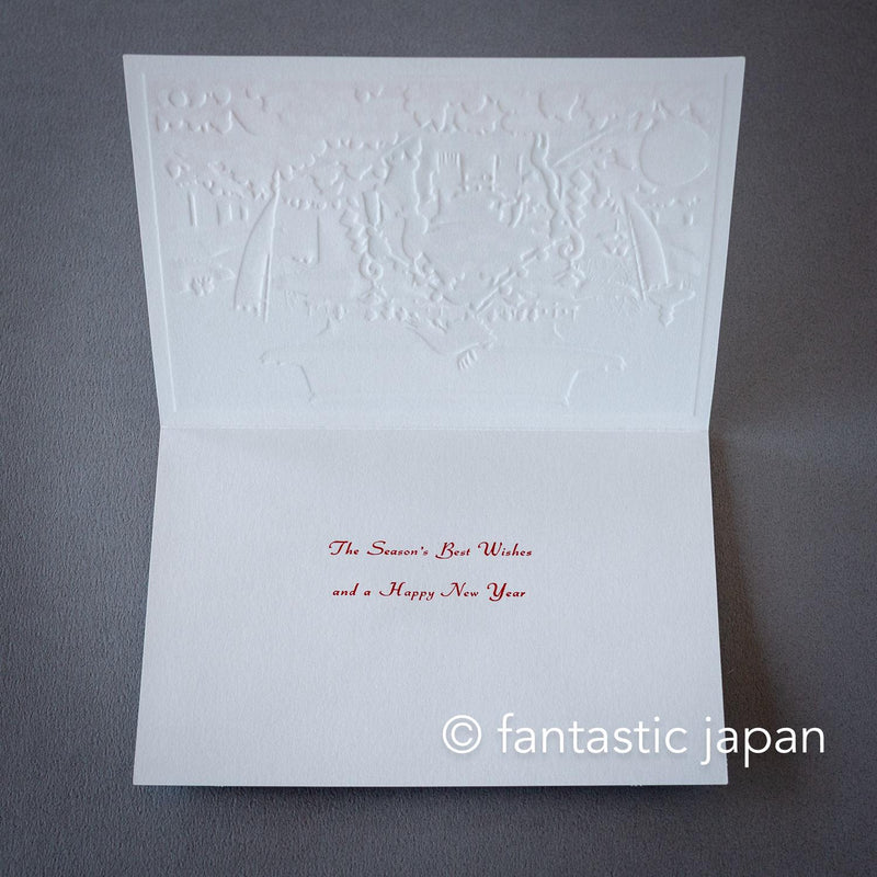 Christmas card / A tiny Santa traveling through Japan -Mikoshi-