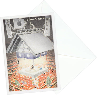 Christmas card / A tiny Santa traveling through Japan -Sumo-