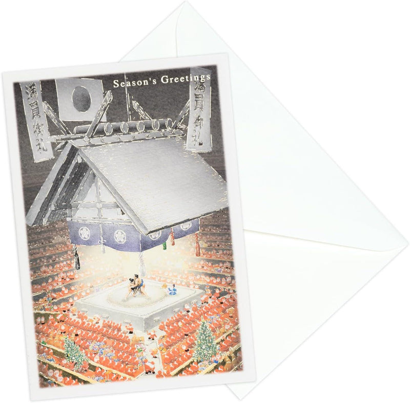 Christmas card / A tiny Santa traveling through Japan -Sumo-