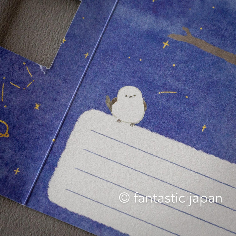 Greeting card with window -Starry Little Bird-