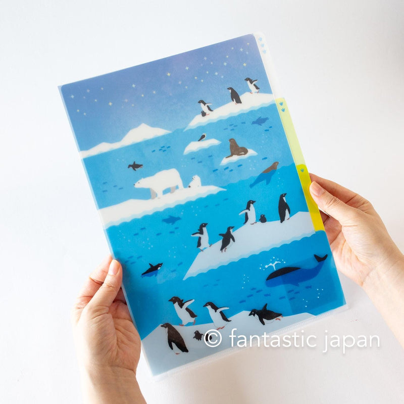 3-Pocket Clear Plastic Folder -Sea Creatures- / A4 size – Fantastic Japan