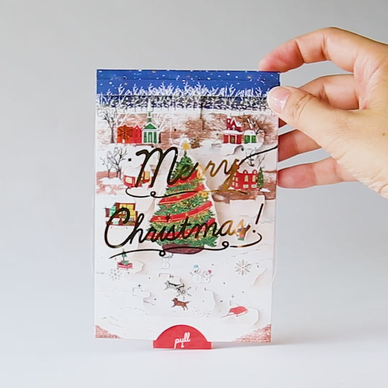 Christmas pop-up greeting card -town-