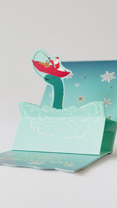 Christmas mini pop card / Close Encounter with the Unknown -Nessie-