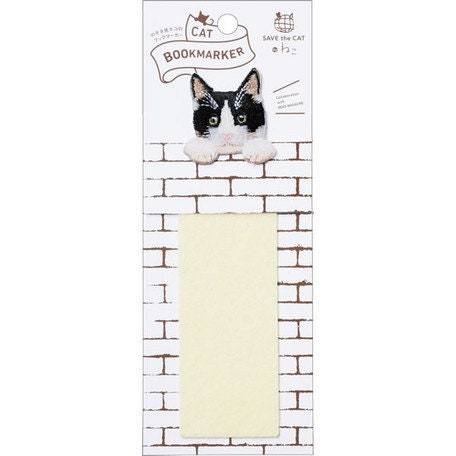 Cat bookmarker -black and white cat-