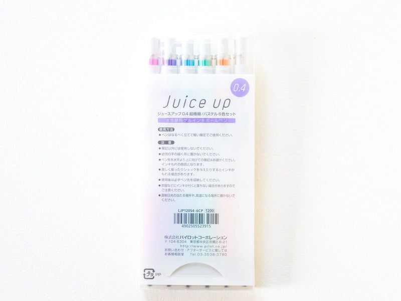PILOT Juice Up  Knock Gel Ink  Ballpoint Pen 0.4mm - Set of 6 Pastel Colors-
