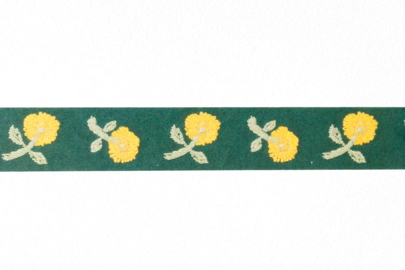 mt washi tape, Mina Perhonen-skip, MTMINA34, yellow flower, masking tape, for journaling/snailmail, Japanese washi masking tape, 20mmwide