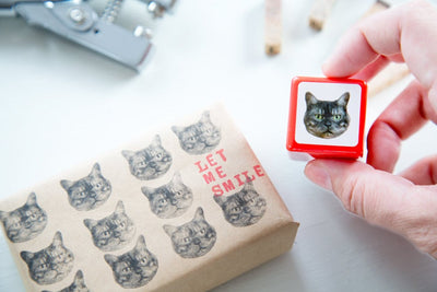 Real photo stamp  -Cat  "BOO"-