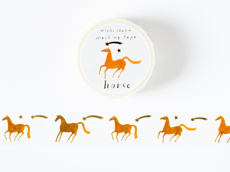 Japanese masking tape -horse- by Nishi-Shuku / Hyogensha washi tape /cozyca products/ made in Japan