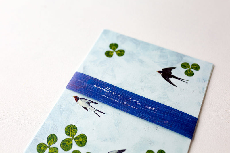 Japanese Writing Letter Set -swallows- by Asano Midori/ Mino Washi / cozyca products/ Japanese washi paper letter set /made in Japan