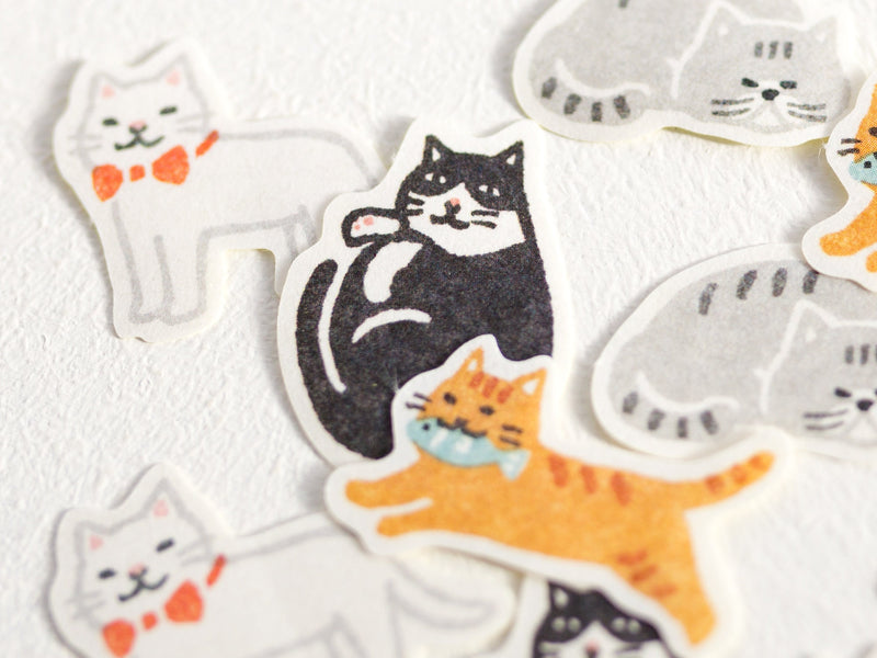 Washi die-cut stickers -cats-