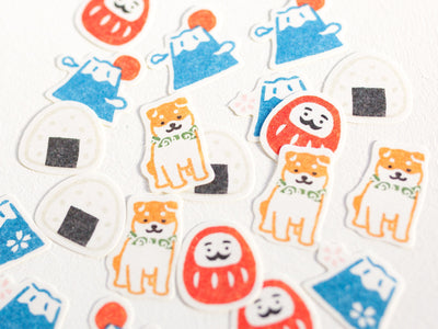 Washi flake stickers -Japanese motifs-