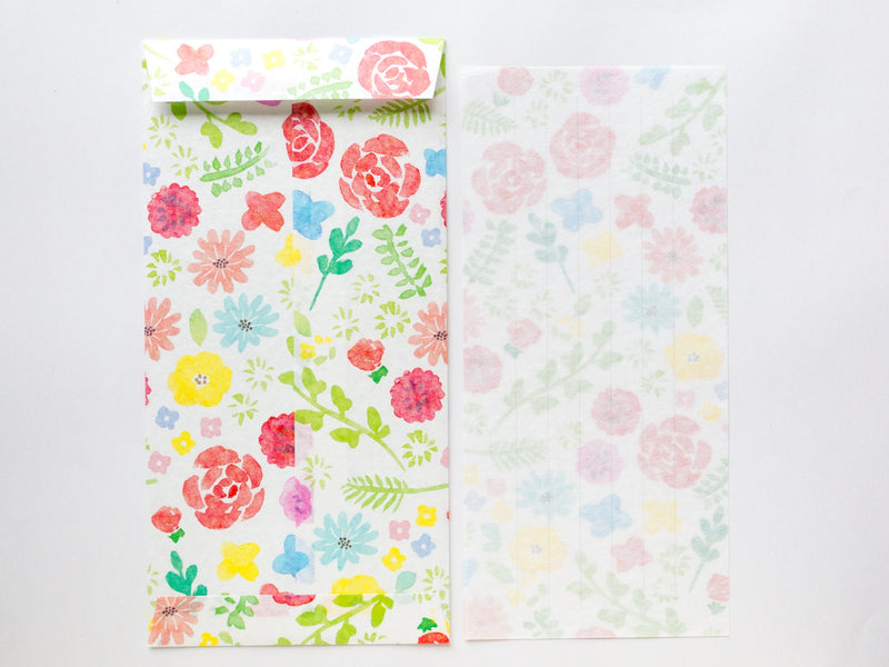 Japanese style washi letter set -floral-