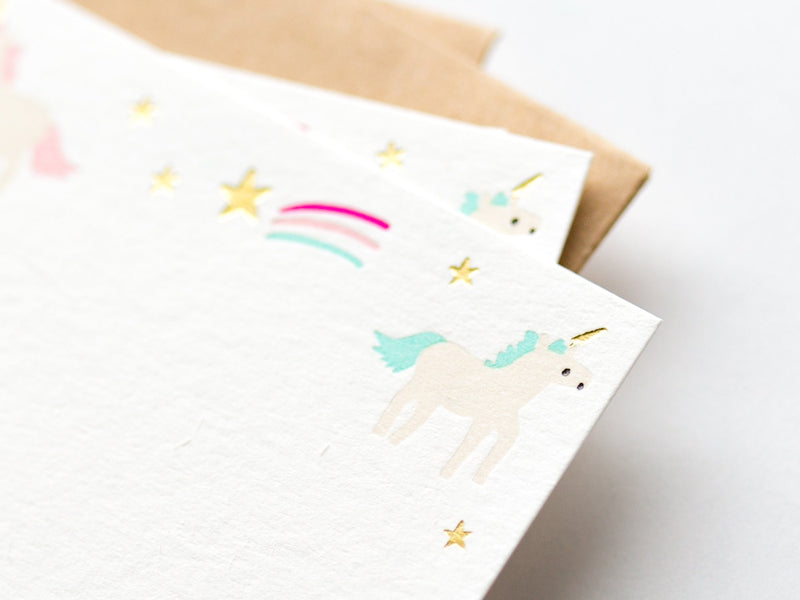 mini message card set -unicorn-
