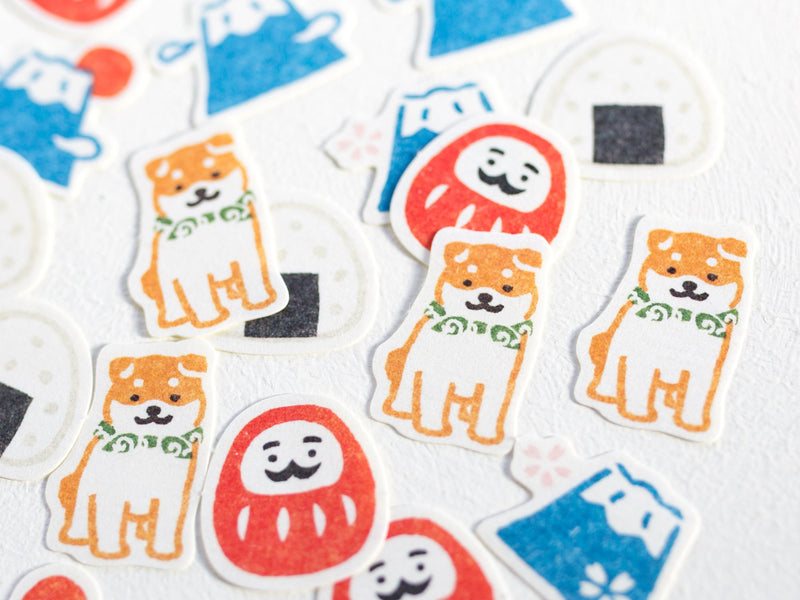 Washi flake stickers -Japanese motifs-