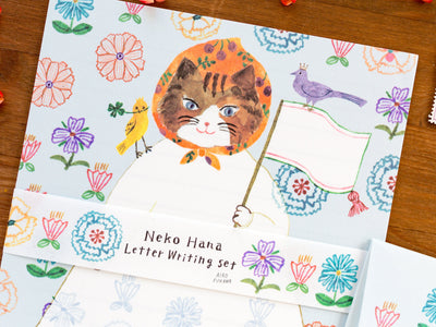 Letter Set -Cat with flowers-