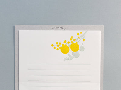 Letter Press Letter set -yellow flower bouquet-