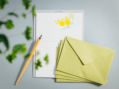 Letter Press Letter set -yellow flower bouquet-