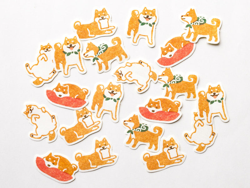 Washi die-cut stickers -shiba dog-