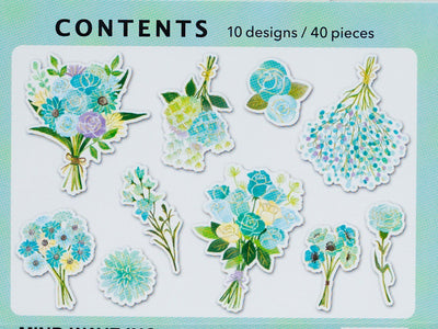 Flower die-cut stickers -SALON DE FLEUR "blue" -