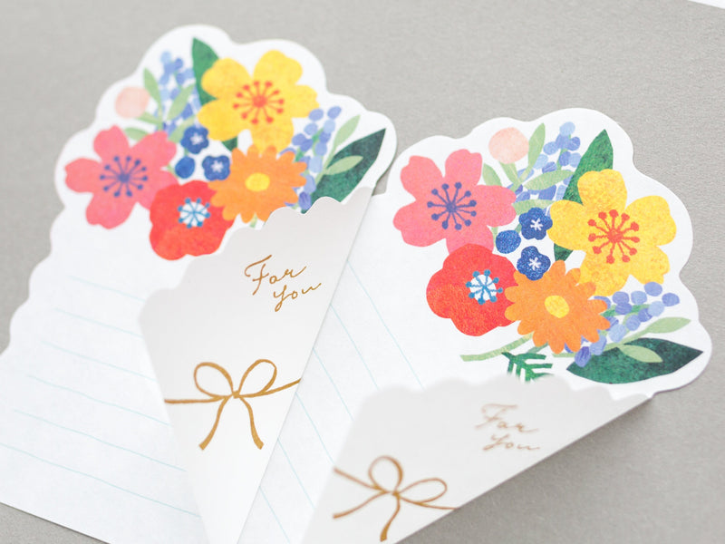 Washi flower notes  -flower bouquet "colorful"- ※only letter papers, no envelopes※