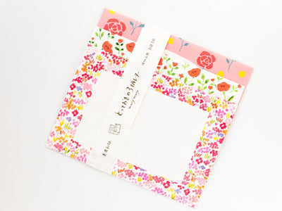 Washi letter set -red flowers-