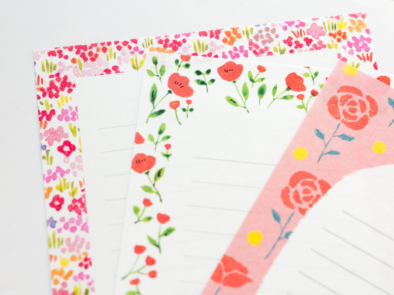 Washi letter set -red flowers-