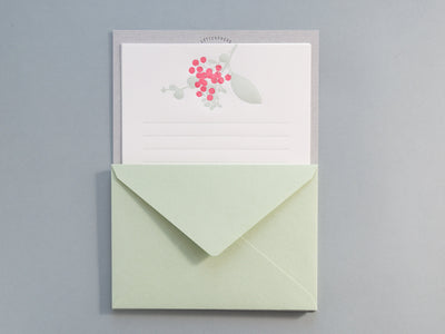 Letter Press Letter set -red flower bouquet-