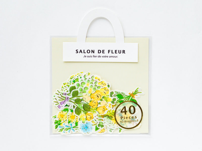 Flower die-cut stickers -SALON DE FLEUR "yellow"-